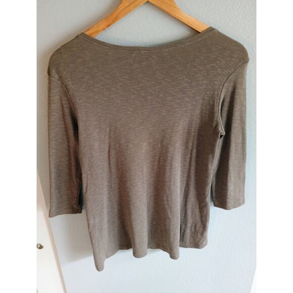 Cynthia rowly 3/4 sleeve pocket tshirt women's small neutral - Picture 5 of 6